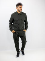 Παντελόνι Cargo Army Set Λαδί & Πουκάμισο Regular Fit Λαδί
