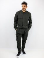 Παντελόνι Cargo Army Set Λαδί & Πουκάμισο Regular Fit Λαδί