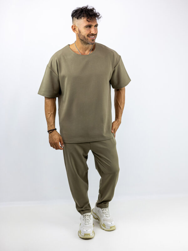 Παντελόνι Jogger Loose Fit & T-Shirt Oversized Καφέ