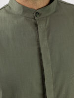 Παντελόνι Jogger Loose Fit & Λάστιχο Πίσω & Πουκάμισο Regular Fit Μάο & 3/4 Μανίκι Λαδί