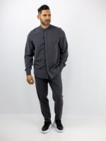 Πουκάμισο Μάο Regular Fit & Κρυφή Πατιλέτα & Παντελόνι Jogger Loose Fit Γκρί