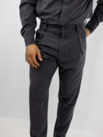Πουκάμισο Μάο Regular Fit & Κρυφή Πατιλέτα & Παντελόνι Jogger Loose Fit Γκρί
