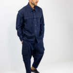 Jean Cargo Balloon & Jean Πουκάμισο Oversized Μπλέ