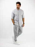 Παντελόνι Jogger Loose Fit & Πουκάμισο Oversized & Κρυφή Πατιλέτα Γκρί
