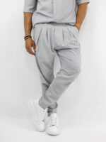 Παντελόνι Jogger Loose Fit & Πουκάμισο Oversized & Κρυφή Πατιλέτα Γκρί