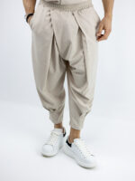 Παντελόνι Jogger Loose Fit & Πουκάμισο Oversized & Κρυφή Πατιλέτα Μπέζ