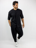 Παντελόνι Jogger Loose Fit & Πουκάμισο Oversized & Κρυφή Πατιλέτα Μαύρο