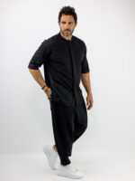 Παντελόνι Jogger Loose Fit & Πουκάμισο Oversized & Κρυφή Πατιλέτα Μαύρο