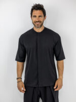 Παντελόνι Jogger Loose Fit & Πουκάμισο Oversized & Κρυφή Πατιλέτα Μαύρο
