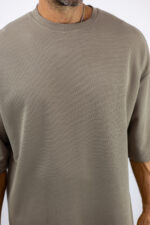 Παντελόνι Jogger Loose Fit & T-Shirt Oversized Μονόχρωμο Μπεζ