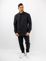 Παντελόνι Jogger Loose Fit & Overshirt Πουκάμισο Ριγέ