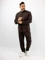 Πουκάμισο Overshirt Regular Fit & Παντελόνι Jogger Loose Fit Καφέ