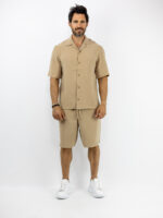 Βερμούδα Regular Fit & Πουκάμισο Regular Fit Μπέζ