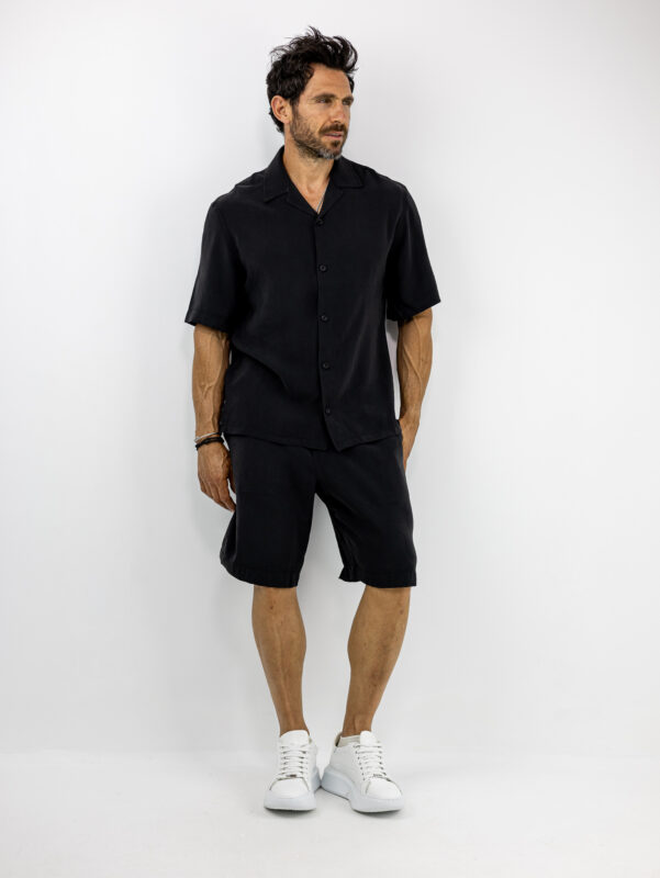 Βερμούδα Regular Fit & Πουκάμισο Regular Fit Μαύρο
