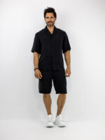 Βερμούδα Regular Fit & Πουκάμισο Regular Fit Μαύρο