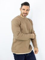 Μπλούζα Πλεκτή Καλαμπόκι Slim Fit Ταμπά
