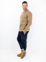 Μπλούζα Πλεκτή Καλαμπόκι Slim Fit Ταμπά