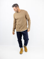 Μπλούζα Πλεκτή Καλαμπόκι Slim Fit Ταμπά