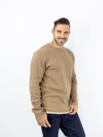 Μπλούζα Πλεκτή Καλαμπόκι Slim Fit Ταμπά