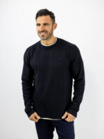 Μπλούζα Πλεκτή Καλαμπόκι Slim Fit Μαύρη