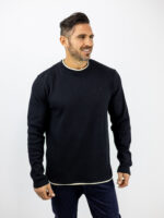 Μπλούζα Πλεκτή Καλαμπόκι Slim Fit Μαύρη