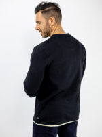 Μπλούζα Πλεκτή Καλαμπόκι Slim Fit Μαύρη