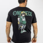 T-Shirt Regular Fit & Στάμπα Πίσω One Peace Μαύρο