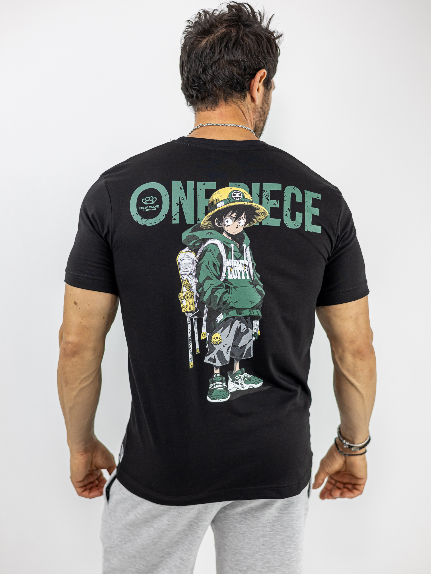 TSHIRT_NEW_WAVE_130311_MAURO_01.jpg T-Shirt Regular Fit & Στάμπα Πίσω One Peace Μαύρο