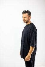 T-Shirt Oversized Μονόχρωμο Μαύρο