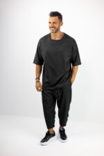 T-Shirt Oversized Μονόχρωμο Μαύρο