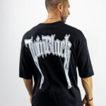 T-Shirt Oversized & Στάμπα Πίσω Μαύρη