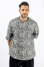 T-Shirt Oversized Ασπρο/Μαύρο