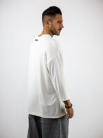 T-Shirt Oversized 3/4 Μανίκι Μονόχρωμο Λευκό
