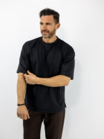 T-Shirt Oversized Μονόχρωμο Μαύρο