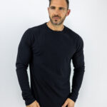 Μπλούζα Regular Fit Μονόχτωμη Μακό Μαύρη