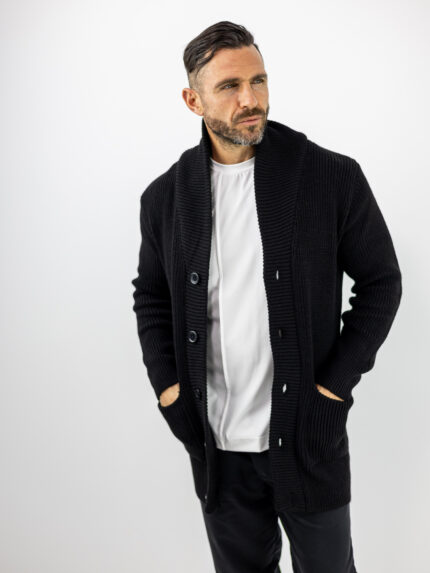 Ζακέτα Πλέκτή Regular Fit Μαύρη