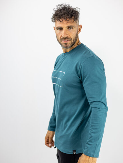 Μπλούζα Regular Fit Do it better Μακό Πετρόλ