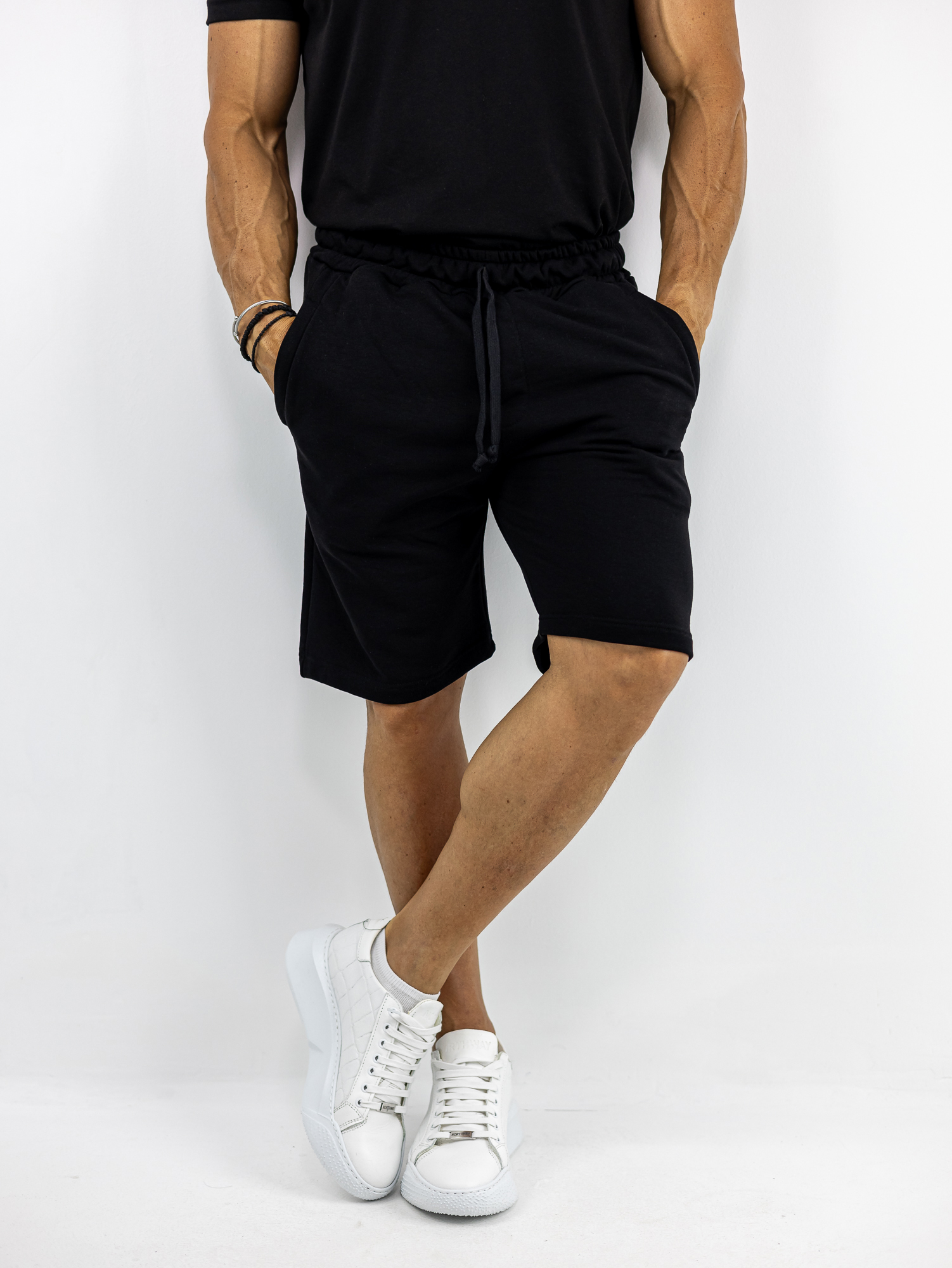 BERMOUDA_COTTON_130334_MAURO_01.jpg Βερμούδα Regular Fit Μαύρη