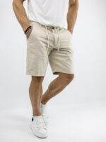 Βερμούδα Λινή Regular Fit Μπέζ