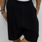 Βερμούδα Λινή Oversized & Πιέτα Μαύρη