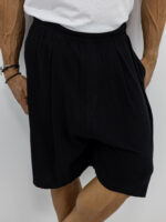 Βερμούδα Λινή Oversized & Πιέτα Μαύρη