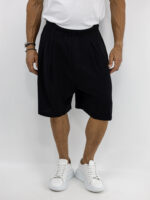 Βερμούδα Λινή Oversized & Πιέτα Μαύρη