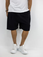 Βερμούδα Λινή Oversized & Πιέτα Μαύρη