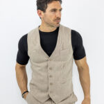 Γιλέκο Lino Regular Fit Μπέζ