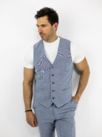 Γιλέκο Lino Regular Fit Σιέλ