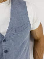 Γιλέκο Lino Regular Fit Σιέλ
