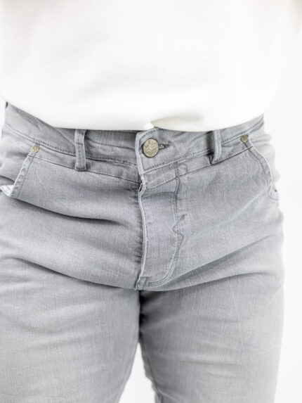 Jean Slim Fit & Λάστιχο Κάτω Γκρί