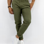 Παντελόνι Jogger Loose Fit Μονόχρωμο Λαδί