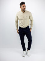 Πουκάμισο Μάο Slim Fit - Στενή Γραμμή Μπέζ