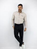 Πουκάμισο Slim Fit - Στενή Γραμμή Μπέζ